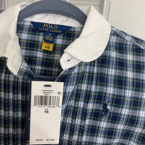 Polo shirt dress party dress long sleeve plaid button down collared